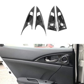 Rifoda for 10th Gen Civic Hatchback ABS Plastic Door Handle Bowl Cover Trim Accessories Honda Civic Type R 2020 2019 2018 2017 2016 Type-R Interior Carbon Fiber