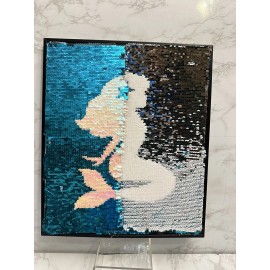 Unbranded Mermaid Crossing wall hanging with sequin  Reversible Little Girls Room 14x12