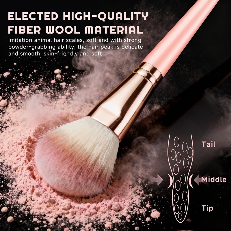 CLRDZN 70Pcs Makeup Brushes Set, Pink Professional Makeup Brush Set
