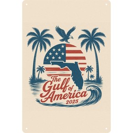 Gulf of Usa America Metal Signs,Gulf of Us Sign,Resist Tin Signs,Vintage Protest Style Democracy Wall Art Metal Sign for Outdoor,Outside Home Decor. (Gulf of Usa)