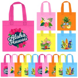 Tazimi 20 PCS Flamingo Party Favor Bags Hawaiian Birthday Party Supplies Goodie Bags for Flamingo Aloha Summer Beach Birthday Party Decorations Baby Shower Supplies (Flamingo)