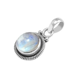 Rainbow Moonstone 925 Sterling Silver Pendant Necklace For Women Girls Gift, Natural Gemstone Pendant Necklace, Solitaire Pendant, Handmae Pendant