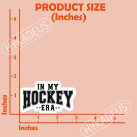 HYKADEUS (3Pcs) in My Hockey Era Black Sticker Hockey Lover Decals for Books Laptops Phones Tumblers Water Bottles Waterproof Vinyl Decal, Gifts for Boy Girl Men Women Dad Mom, Size 3 x 1.8 Inch