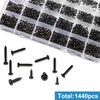 Zmbroll 1440 Pcs Black Mini Tapping Screw, Mini Screw, Phillip