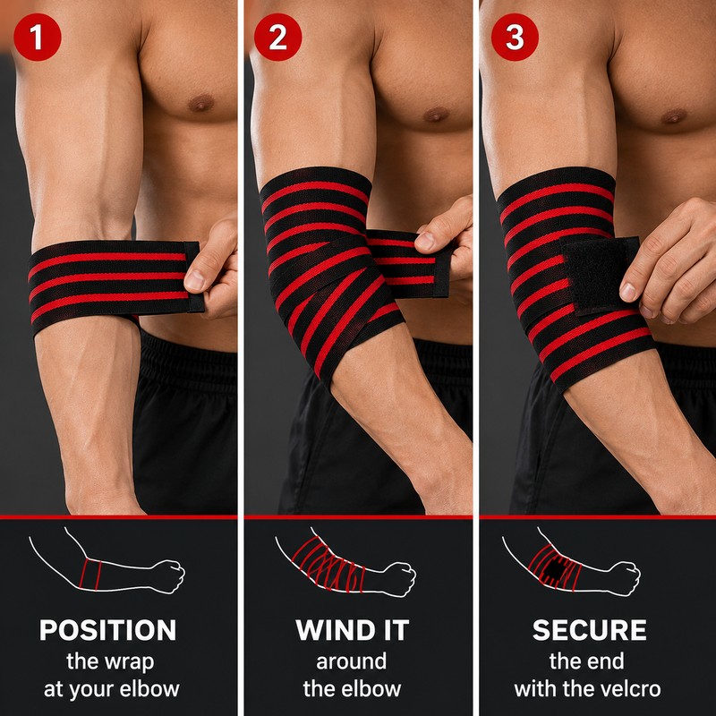 Adjustable Elbow Wrap for Weightlifting – Elastic Compression Support for