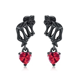 ZIPPICE Skull Earrings Women's Earrings Silver 925 Birthstone Stud Earrings for Women Girls Heart Stud Earrings Skeleton Hand Earrings Skull Gifts Gothic Jewellery for Women, Sterling Silver