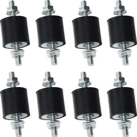 8pcs 25 x 25mm Rubber Mounts Rubber Vibration Isolator Mounts Shock Absorber with M6 x 19mm Studs Vibration Isolators