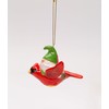 Fine Ceramic Christmas Holidays Gnome Riding Red Cardinal Christmas Tree