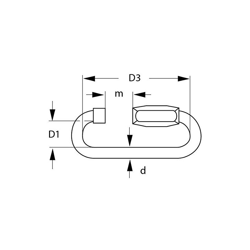 5 x chain link screw connector, black, galvanised, 6 mm,