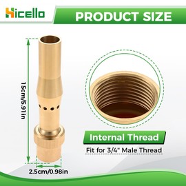 Brass Fountain Nozzle, 3/8" Thread - Durable & Versatile Spraying Effects for Ponds & Fountains | Easy Installation | Ideal for Gardens, Parks, and Events