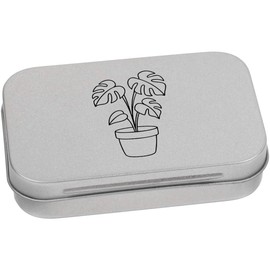 Azeeda 95mm 'Cheese Plant' Metal Hinged Tin/Storage Box (TT00279306)