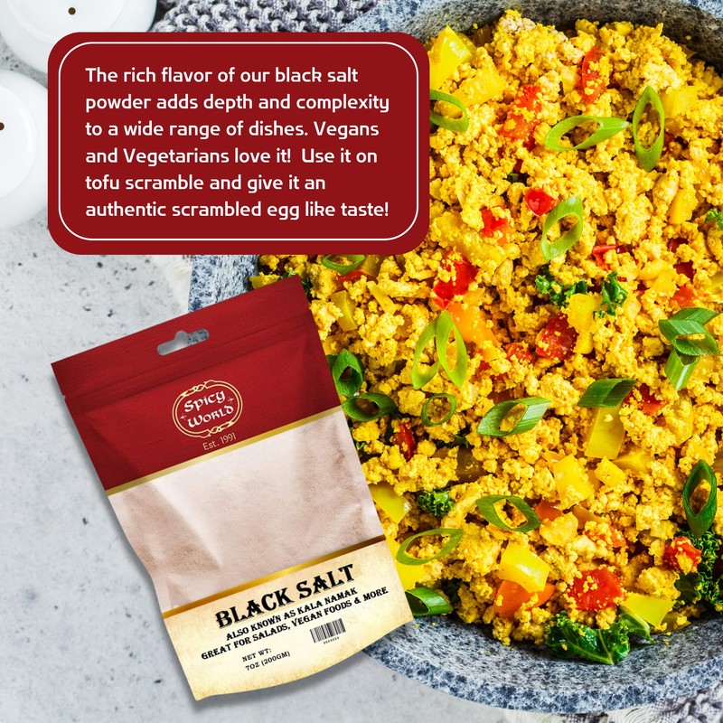 Spicy World Black Salt Powder (Kala Namak Mineral) 7 Oz