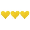 sourcing map 3Pcs Heart Iron on Patches Yellow Embroidered Patches