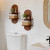 Walasis 22in Walnut Boho Floating Shelf with Ledge，Mid Century Modern