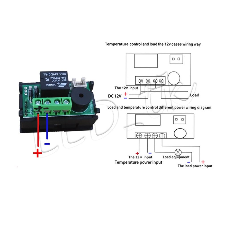 DC 12V Digital Display Adjustable Microcomputer Electronic Thermostat Intelligent Temperature