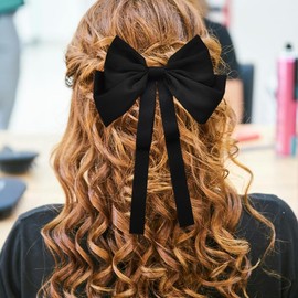 Big Black Hair Bow Clips for Women Girls Bow Knot Hair Clips Barrette for Girls Bowknot Hair Clip for Women Girls Bow Hair Decorations for Party Canival Prom