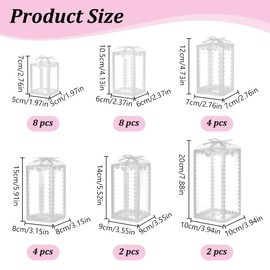 FREEBLOSS 28 Pcs Clear PVC Gift Box Transparent Plastic Storage Container 6 Different Sizes with Lid Reusable Party Favor Box for Jewelry, Candies, or Small Gifts, Perfect for Weddings, Birthdays