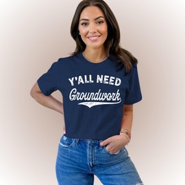 IFQ Horse Shirt for Women Y'all Need Groundwork T-Shirt Western Equestrian Cowgirl Tee Horse Trainer Tshirt Blue