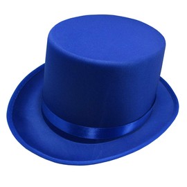 Nicky Bigs Novelties Deluxe Dress Up Party Satin Top Hat - Colored Costume Top Hats for Adults - Prom Dance Tuxedo Formal Top Hat, Red, One Size
