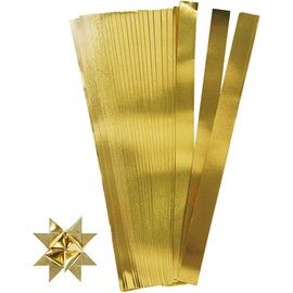 Paper Star Strips, W: 15 mm, D: 6,5 mm, gold, 100pcs, L: 45 cm