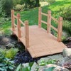 Garden Bridge,Wooden Arch with Safety Side Rails,Footbridge Decorative Backyard Bridge,Outdoor