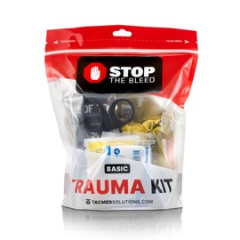 TacMed Solutions Stop The Bleed Kit – Basic Bleeding Control Plastic Pouch, Easy-to-Use Hemorrhage Control Kit, Emergency First Aid with Tourniquet and Emergency Bandage