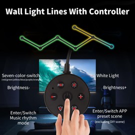 KOBAIBAN Smart Wall Light Lines, WiFi RGB LED Light Bars, 16M+ Color Dimmable Music Sync DIY Home Decor Light Bars for Gaming Party Streaming Lovers, Work with Alexa & Google Assistant (6 Lines,Black)