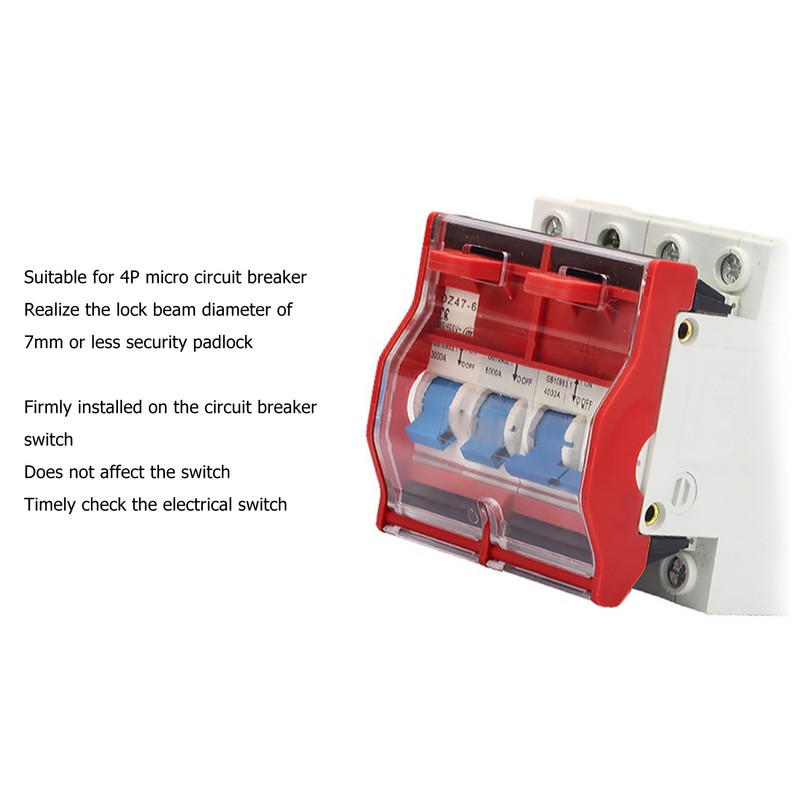 Circuit Breaker Protective Cover Padlock Set Transparent Breaker 4P 25mm