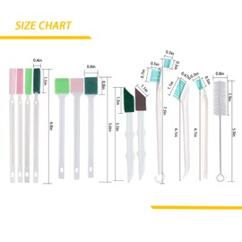 Kevinrooty 13Pcs Crevice Cleaning Brush Tools for humidifier Sliding Door Track Bottle Cup air Conditioning Vents and Other cleanup, 10 Kinds of Brush Head, Suitable for Narrow Corners of The Space