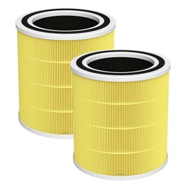 2 Pack AC400 Air Purifiers Replacement Filter for Purivortex AC400 Air Purifier, 3-in-1 HEPA Technology High Efficiency Pet Care Filter, Yellow