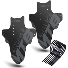 NICEDACK Mudguard Mountain Bike, Pack of 2 Mudguard Fit 20 - 29 Inch MTB Mudguard Front and Rear Compatible Bicycle Splash Guard (Grey/Grey)