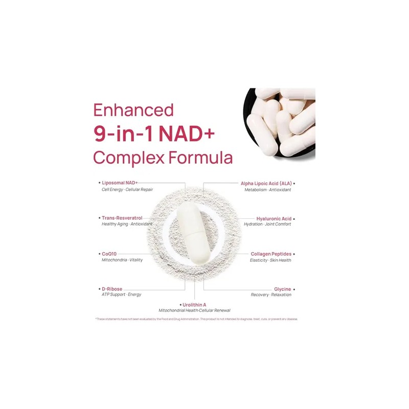 Nad Mujer Energía Celular Coq10 Resveratrol 60 Caps