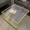 Glass Coffee Table Modern Center Table,Minimalist Coffee Table Sofa Side