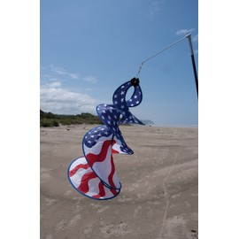 In the Breeze Patriot Spin Duet - Red, White and Blue Wind Spinner - Patriotic Hanging Decoration