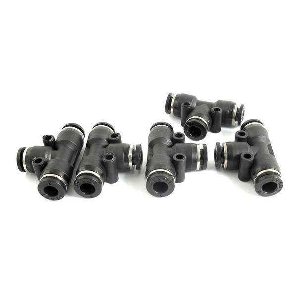 uxcell Pneumatic Quick Fitting Fittings, Black, Plastic, 0.2 - 0.2