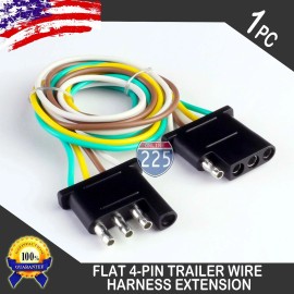 225FWY 25ft. Trailer Light Wiring Harness Extension 4-Pin 18 AWG Flat Wire Connector US