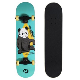 Kryptonics KR 31" Recruit SKB Pandelephant Complete Skateboard – Durable Maple Deck, Smooth Urethane Wheels, Ideal for Beginners and Kids – Classic Panda Design, Sturdy Aluminum Trucks