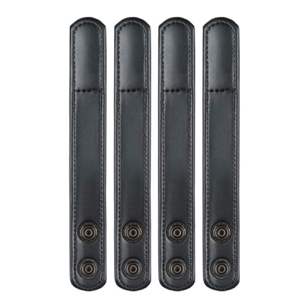 Bianchi AccuMold Elite 4-Pack 7906 Chrome Snap Belt Keepers (Plain Black) (1017262)