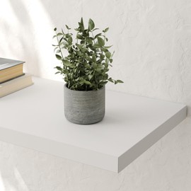 JPND Wall Shelf Set of 3, White Floating Shelves 36 in W x 10 in D x 1 in H, Wooden Floating Wall Shelf with Invisible Brackets for Living Room/Bedroom/Bathroom/Kitchen Storage and Decor