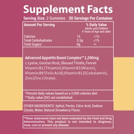 Holistic MD Gainer Gummies for Women & Kids | L-Lysine Gentian Root Vitamin B | Non-GMO Sugar Free Vegan | 60 Count