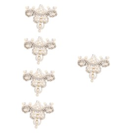 Operitacx 5 Stück Diy Applikation Patch mit Strass und Perlen Weißes Design für Kleidung Taschen Hüte und Bastelprojekte zum Reparieren und Dekorieren