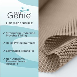 HOME GENIE Shelf Drawer and Cabinet Liner, Durable with Strong Grip, 12 in x 20 FT, Non Adhesive Liners Protect Kitchen Cabinets and Cupboard, Pantry, Bathroom Drawers and Shelves, Desks, Light Taupe