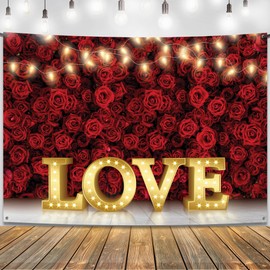 Love with Roses Red Banner