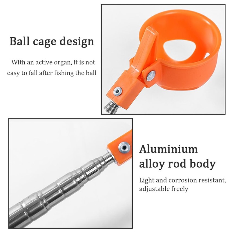 Jiakalamo Golf Ball Retriever, Portable Telescopic Scoop Saver Pick Up