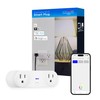 Enbrighten, White, Wi-Fi Smart Light Switch, Indoor Oval Plug-in, 2-Grounded