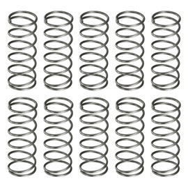 sourcing map 10Pcs Compression Spring, 10mm OD, 0.8mm Wire Size, 25mm Free Length, Spring Steel Construction Extended Mechanical Compression Springs for Shop and Home Repairs, Silver Tone