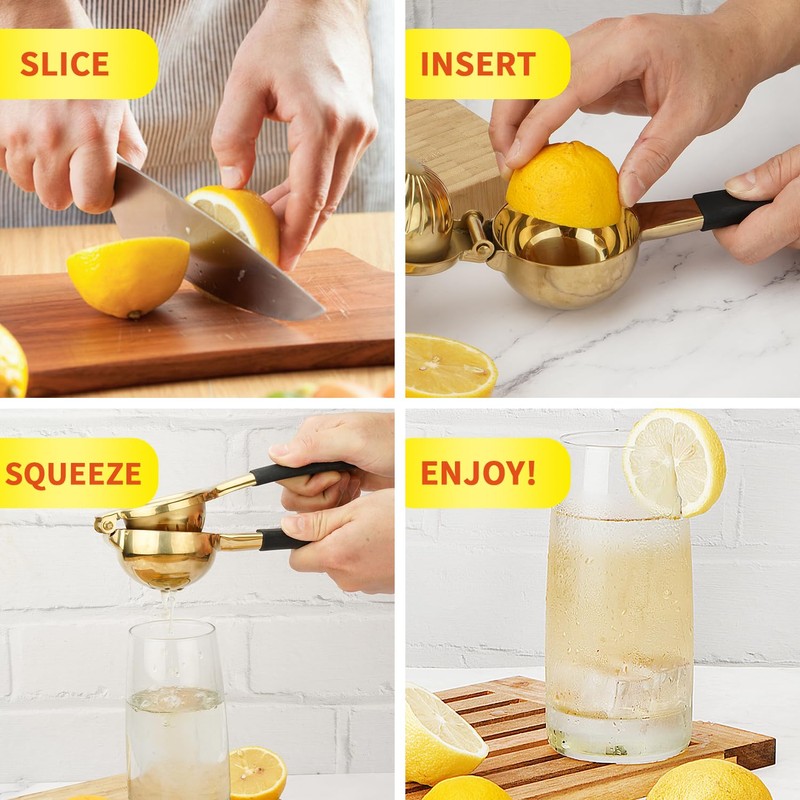 SHIKORI Lemon Squeezer, Large Heavy Duty Handhelp Juicer for Lemon,