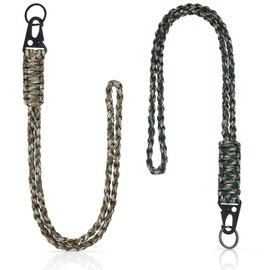 Frienda 2 Set Heavy Duty Paracord Lanyard Necklace Whistles Strap Braided 550 Keychain Lanyard for Outdoor Activities ()