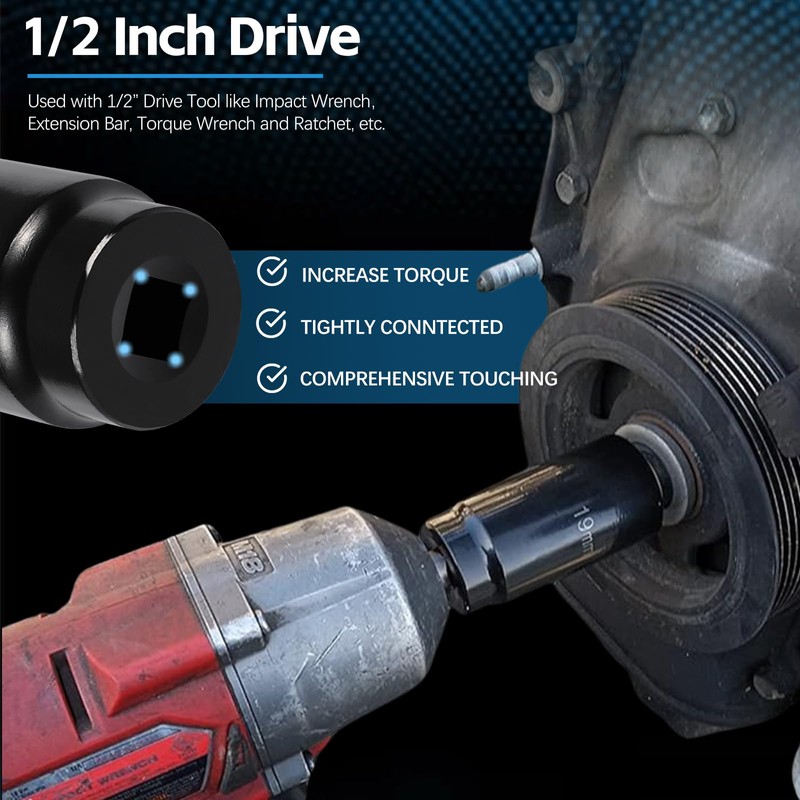 Harmonic Balancer Socket Tool 77080 for Honda 19mm Crank Bolt