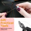 MARRTEUM 100 Loops Silver Memory Beading Wire with Cutter Tool